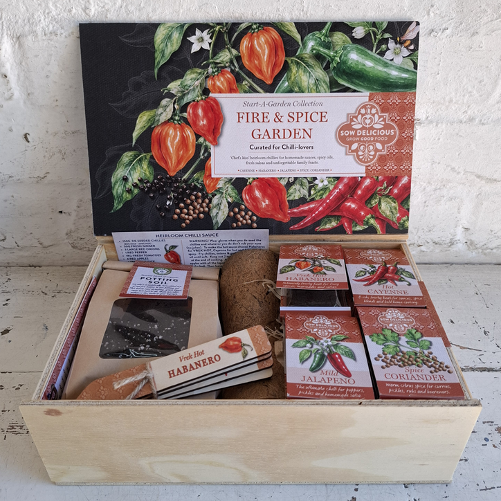 Sow Delicious Start-a-Garden Gift Box: Fire and Spice Garden
