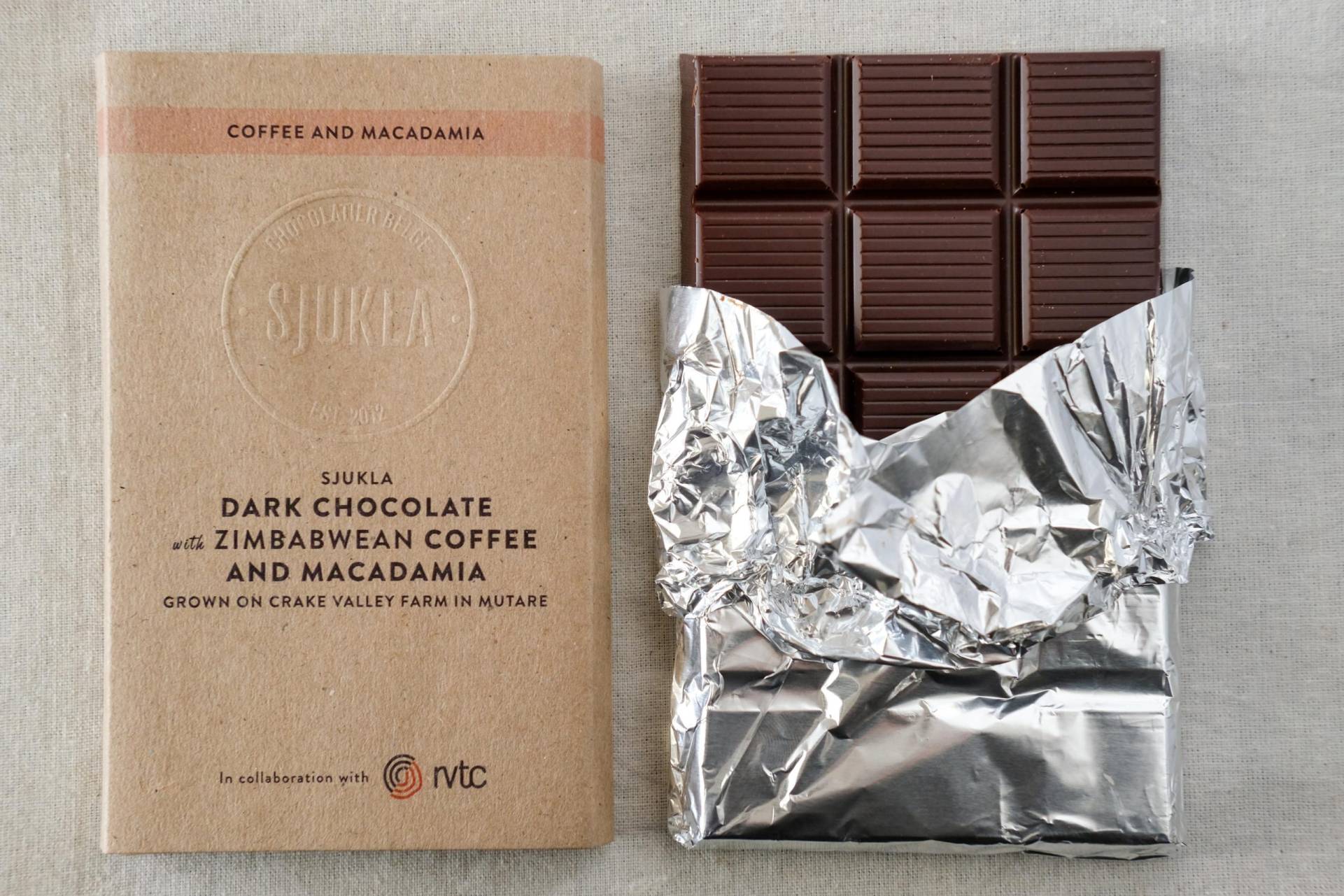 Sjukla Dark Chocolate with Zimbabwean Coffee and Macadamia 100g