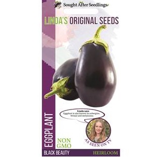 Seeds - Lindas Original - Eggplant Black Beauty - Average 30 seeds