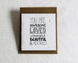 Mini Card plus envelope (You are Loved) 60mm x 65mm