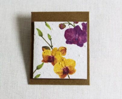Growing Paper Mini Card plus envelope (Orchid) 60mm x 65mm