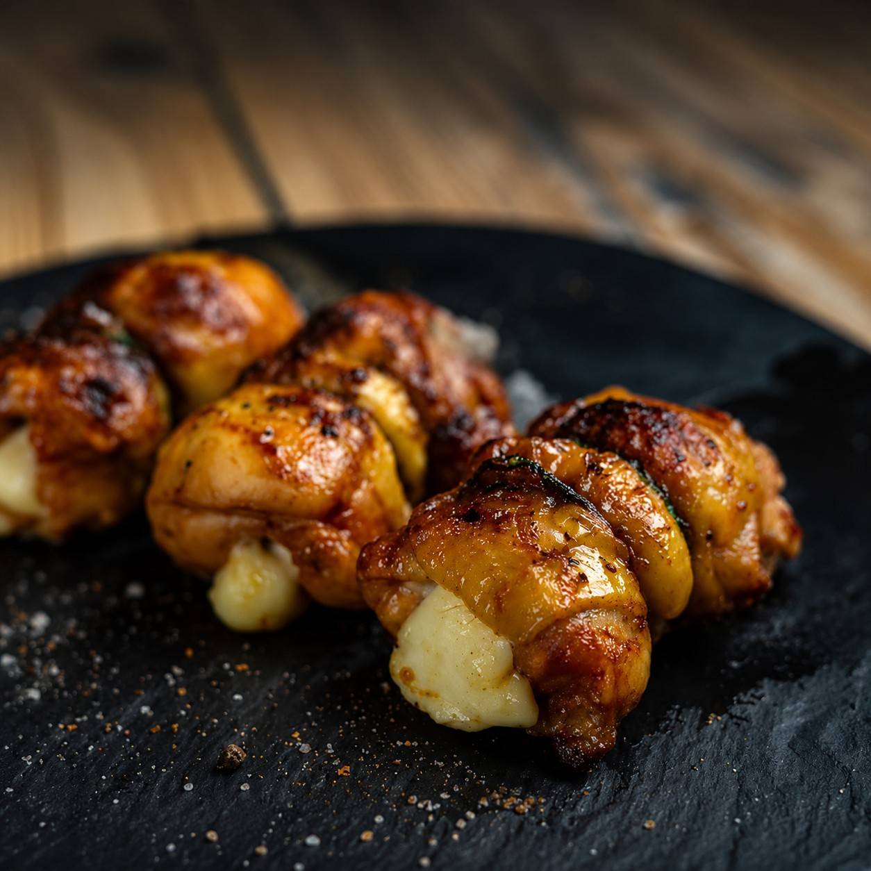 Chicken thighs stuffed with bacon and halloumi 600-649g N